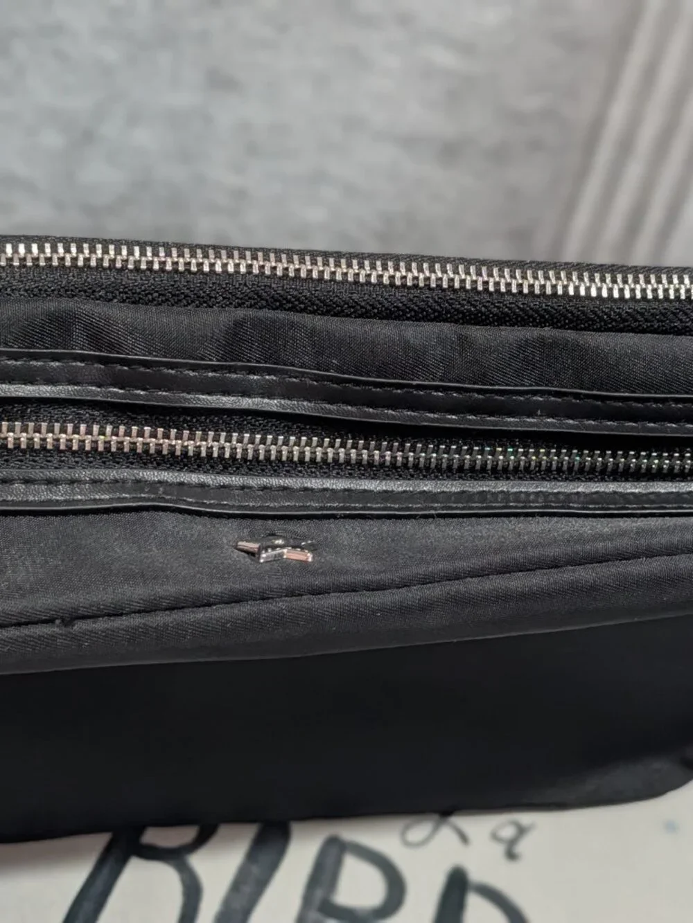 Dior Beauty Black Nylon Double Zip Makeup Bag Cosmetic Case Pouch